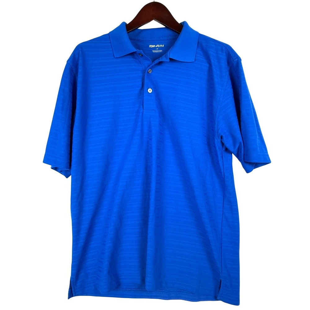 Top Flite Golf Polo‎ Shirt Mens Large Blue Performance Athletic Casual